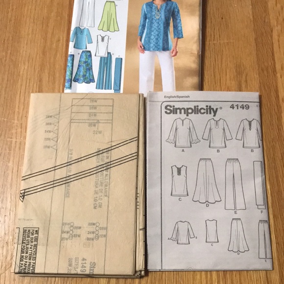 Sewing pattern Simplicity 4149 skirt pants tunic scarf - Picture 3 of 4